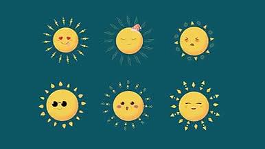 卡通可爱太阳表情AE模板视频的预览图